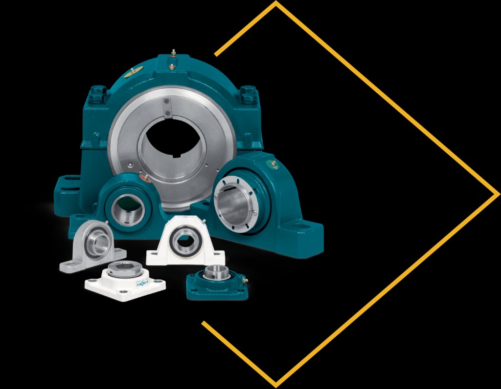 Assortment of Dodge Industrial mounted bearing units including pillow block and flange housings